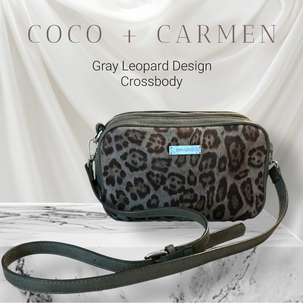 Coco + Carmen Gray Leopard Crossbody Bag